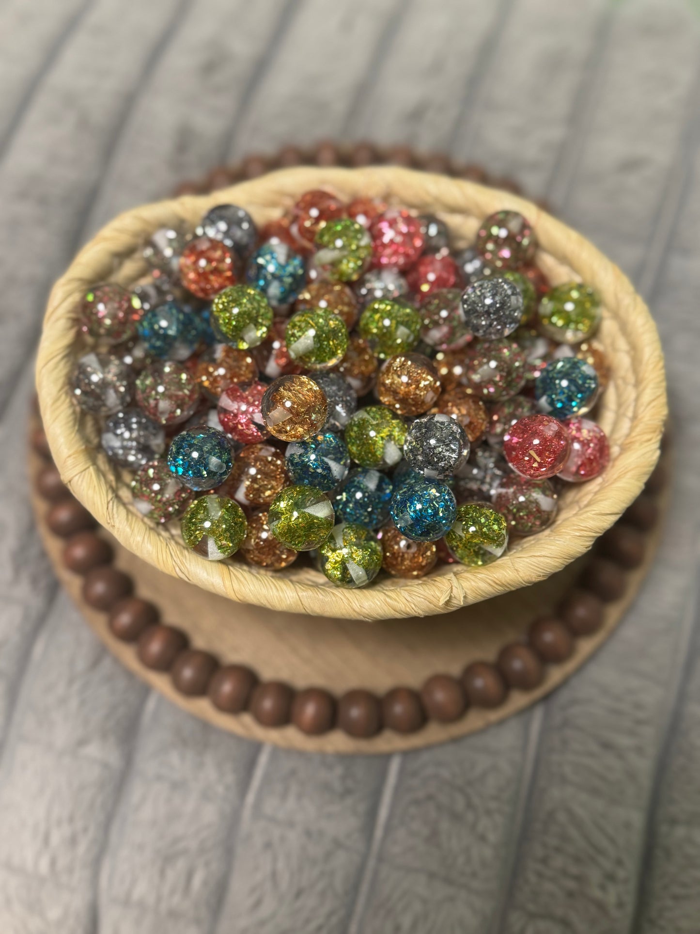 15mm Butterfly 🦋 Glitter Beads - 10 Pack