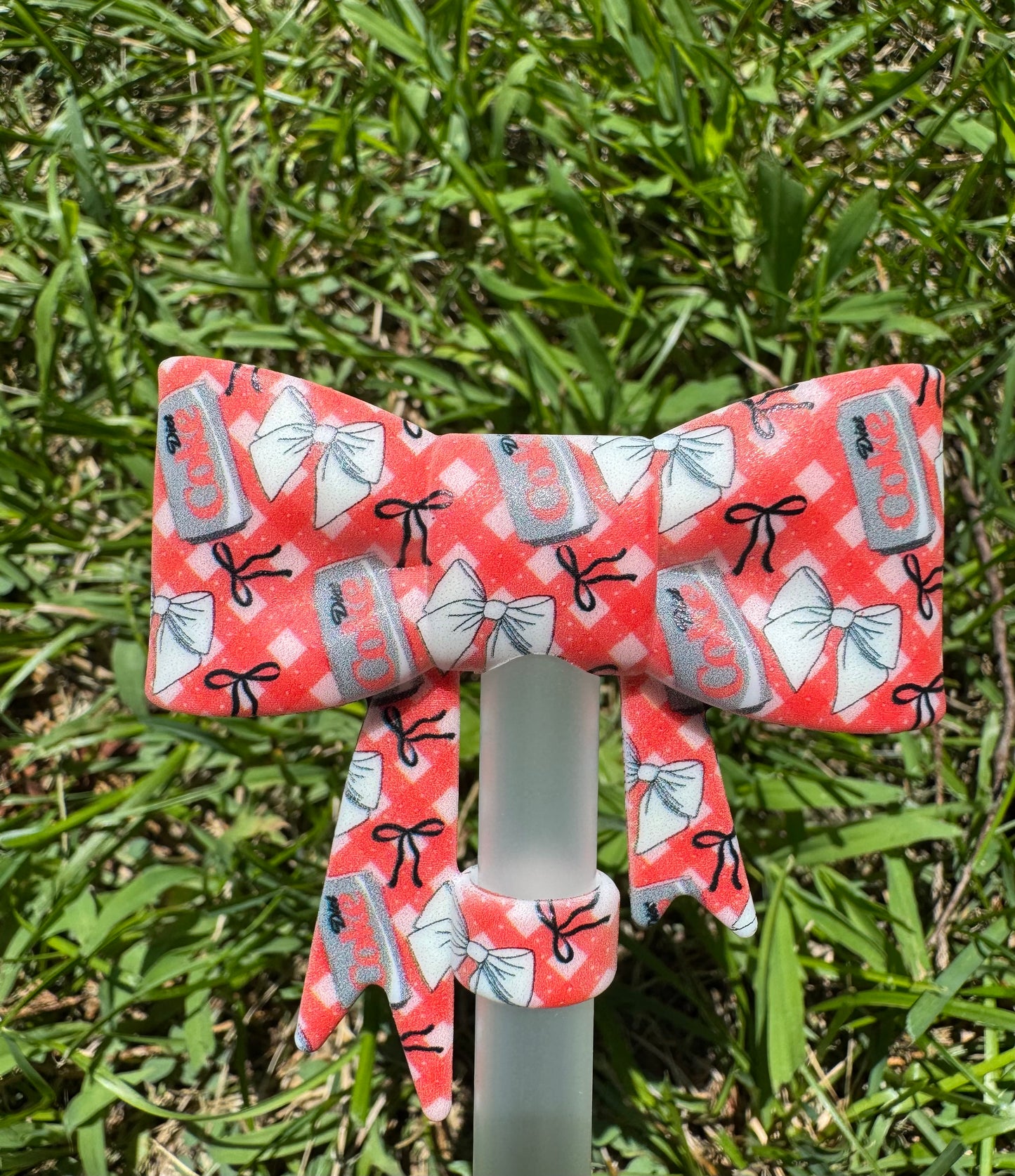 Coquette Diet Coke straw topper bow