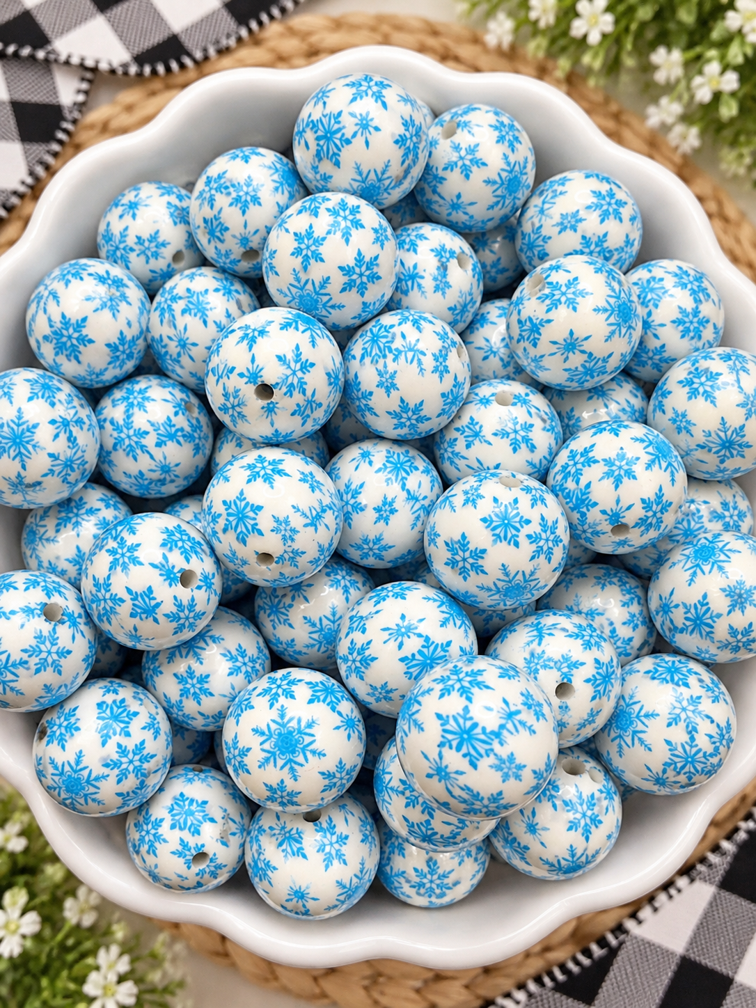 20MM Acrylic Snowflake Beads