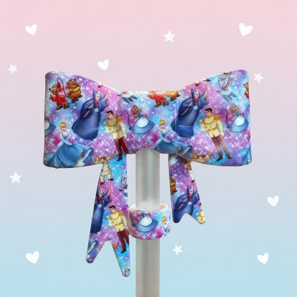 Bibbidi Bobbidi Boo Straw Topper Bow