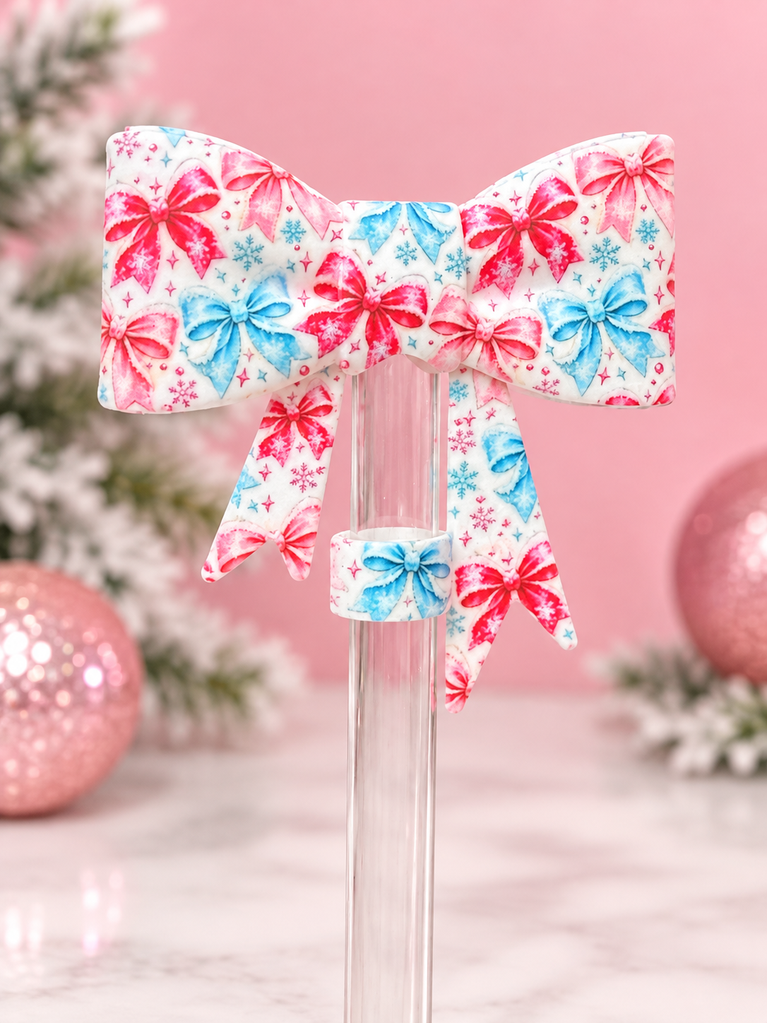 Frosted Ribbon Dream straw topper - exclusive collab
