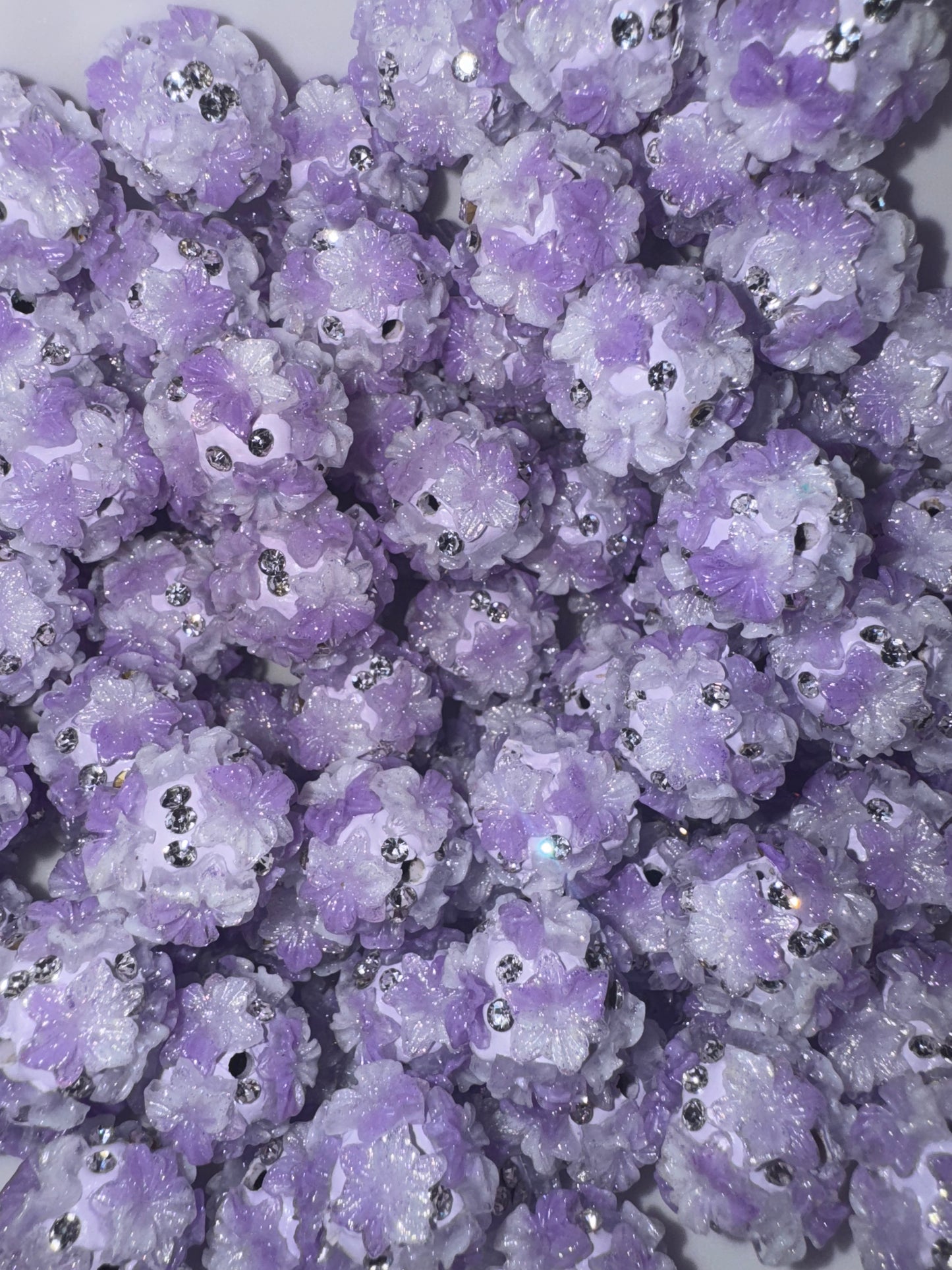18MM Soft purple flower beads