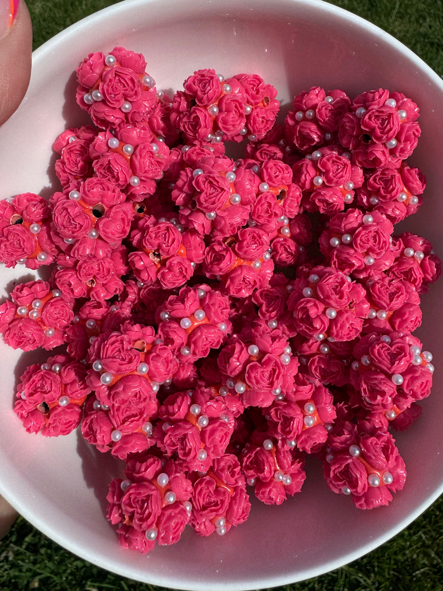 20MM soft heart rose acrylic beads