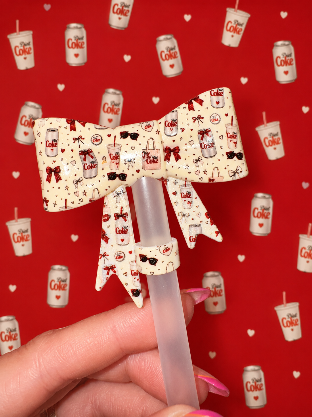 Opal Diet Coke straw topper bow - exclusive collab