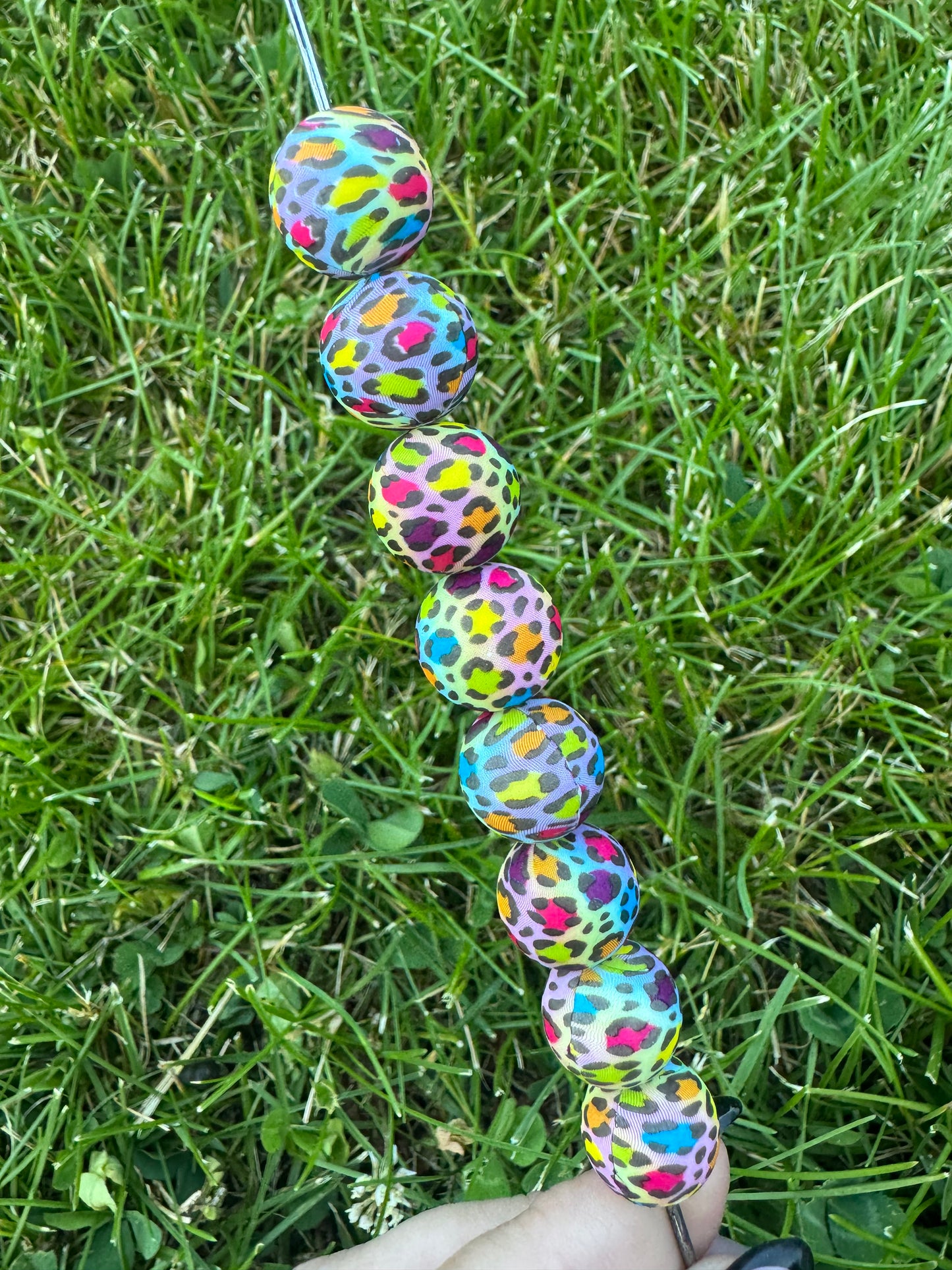 15mm colorful leopard silicone bead
