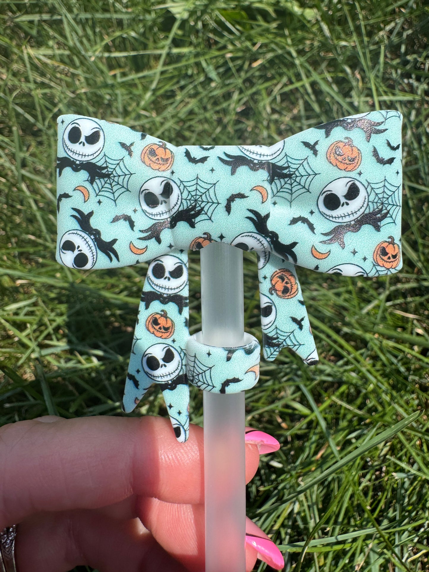 Jacks web straw topper bow