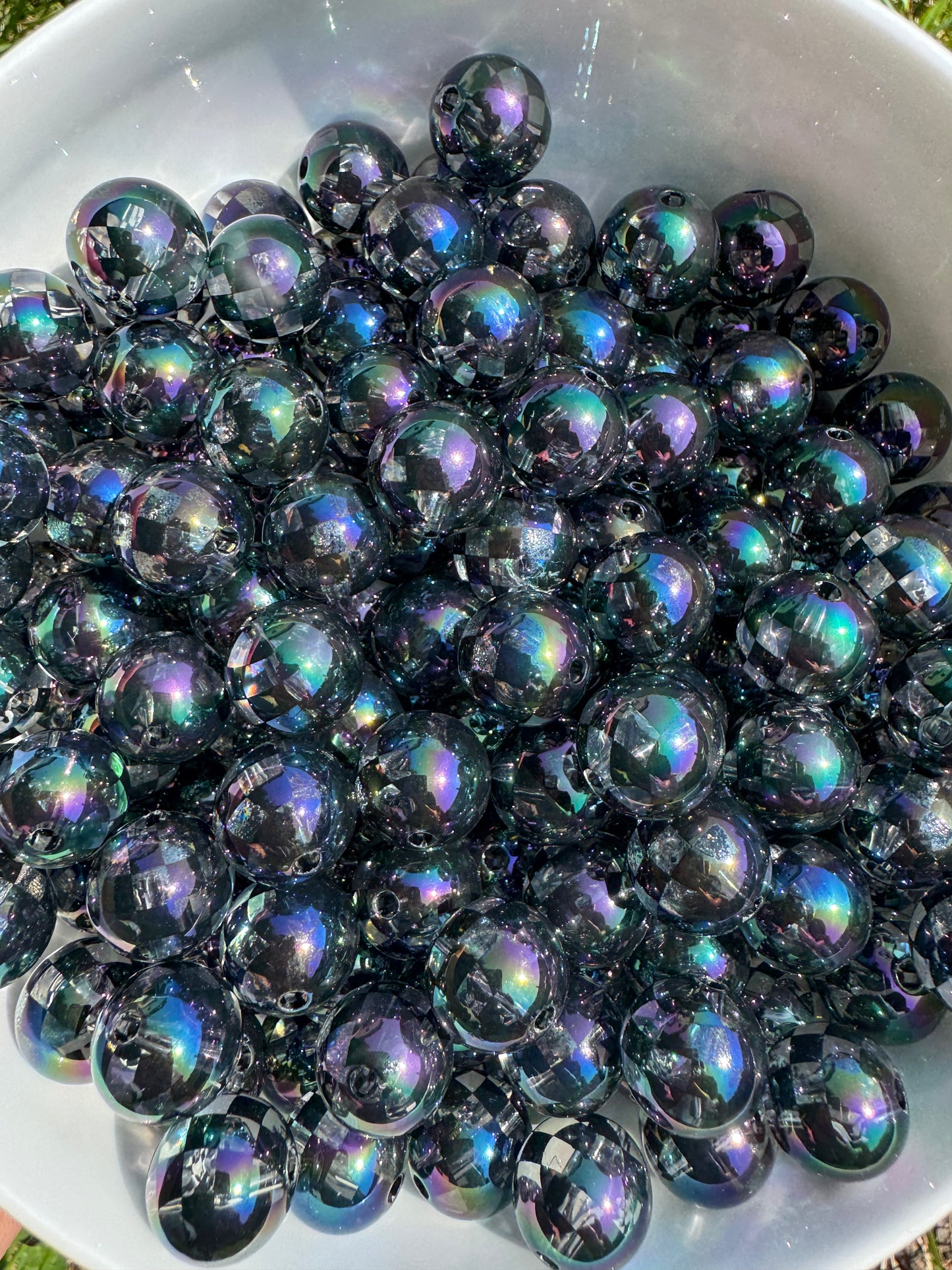 16MM Checkered acrylic beads