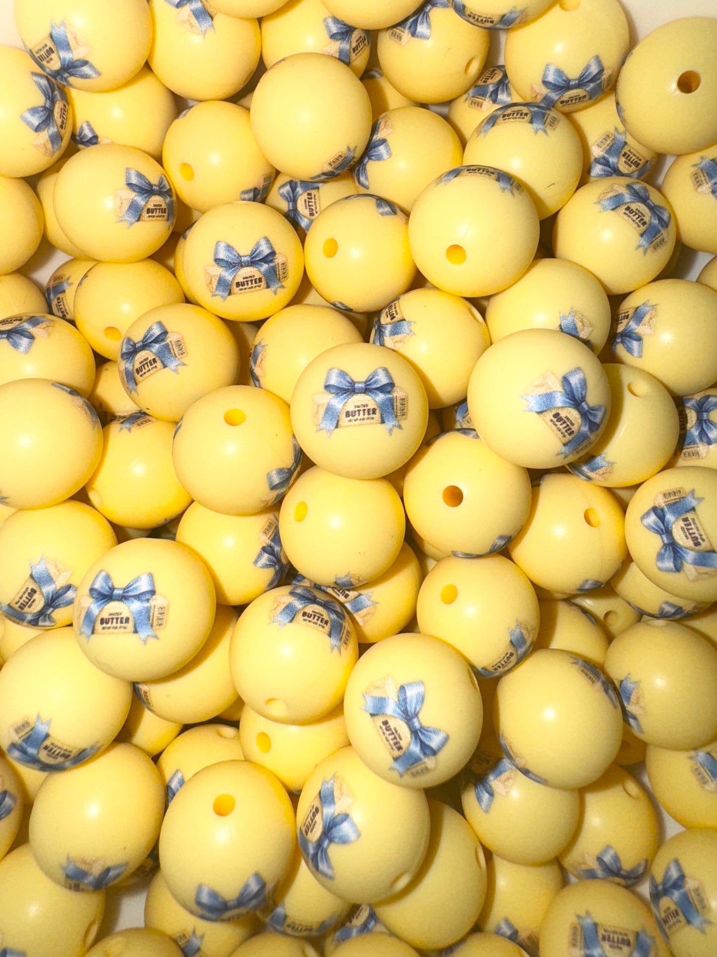 15mm butter 🧈printed silicone bead - exclusive collab