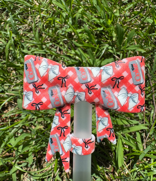 Coquette Diet Coke straw topper bow