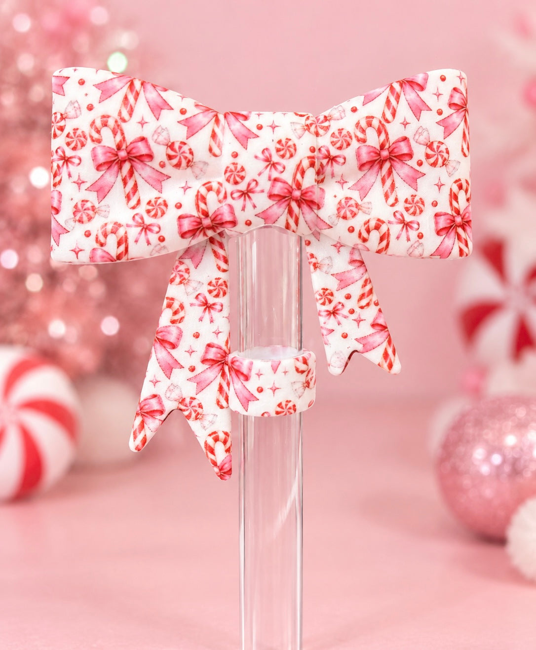 Peppermint Pinkmas straw topper - exclusive collab