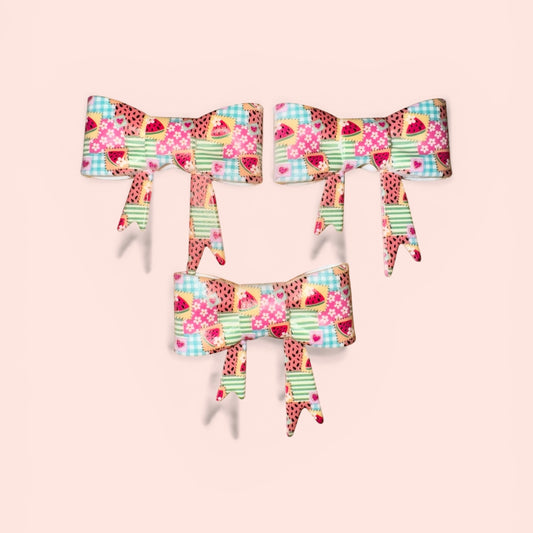 Watermelon patch big bow focal