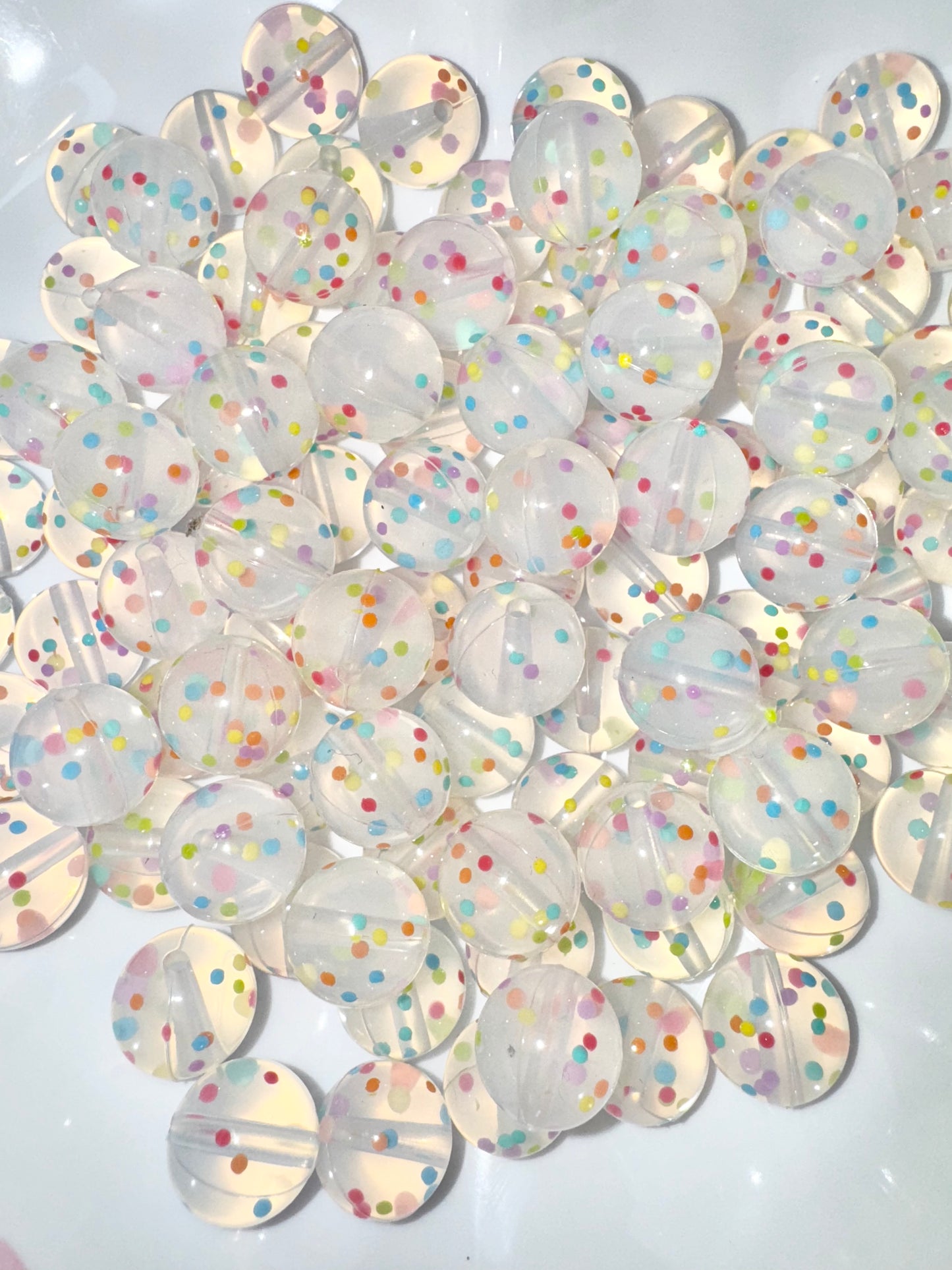 15MM Colorful Confetti Silicone Beads