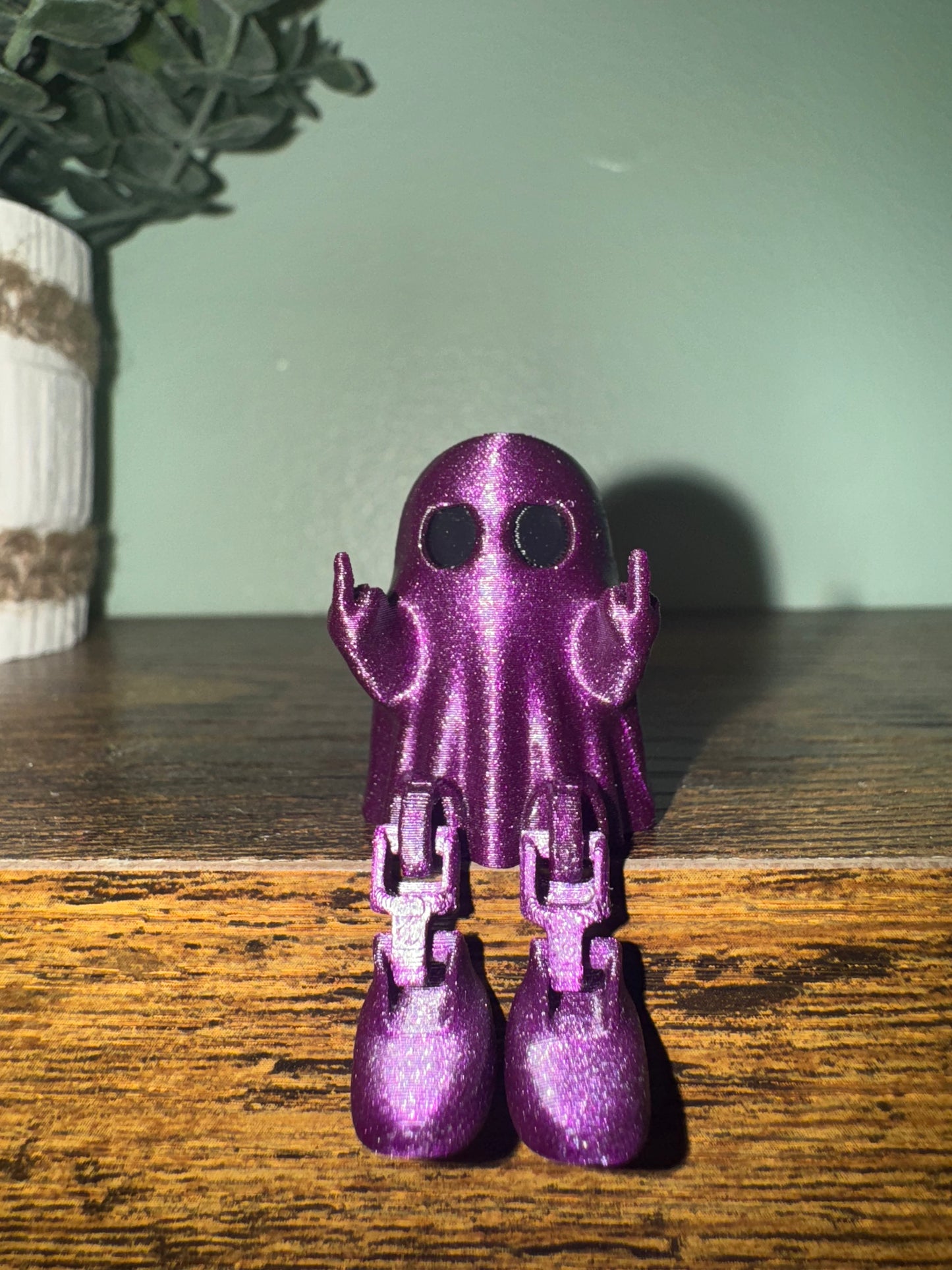 Purple glitter middle finger ghost 👻- 3D printed