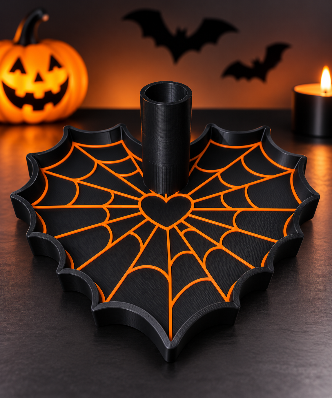 Heart Spider Web - 3D printed beaded pen tray