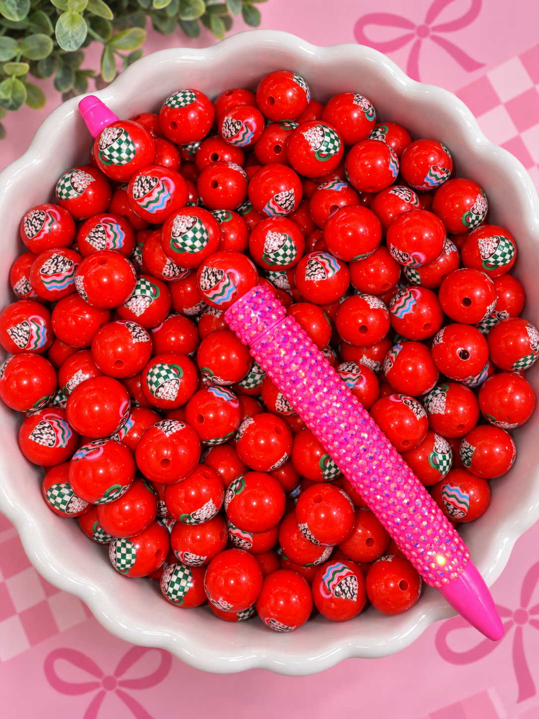 Cup of Christmas 15mm silicone beads - exclusive collab