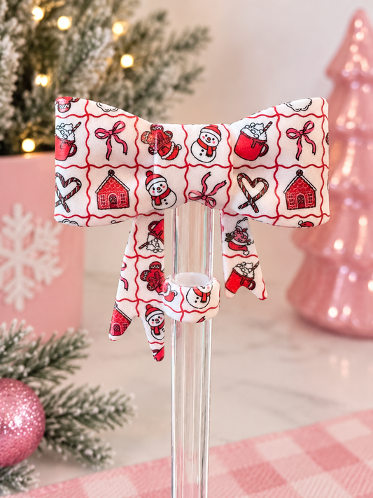 Merry & Sweet Straw Topper Bow