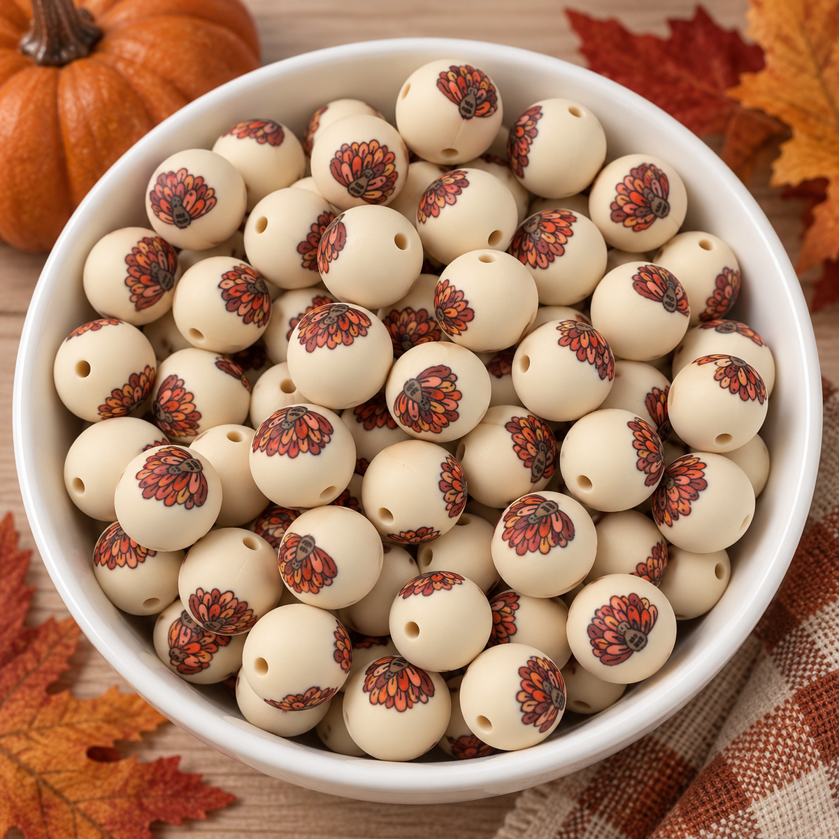 Boho Turkey 15mm silicone beads - exclusive collab
