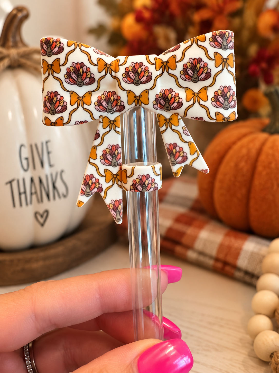 Boho Turkey straw topper bow - exclusive collab