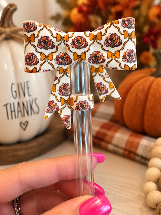 Boho Turkey straw topper bow - exclusive collab