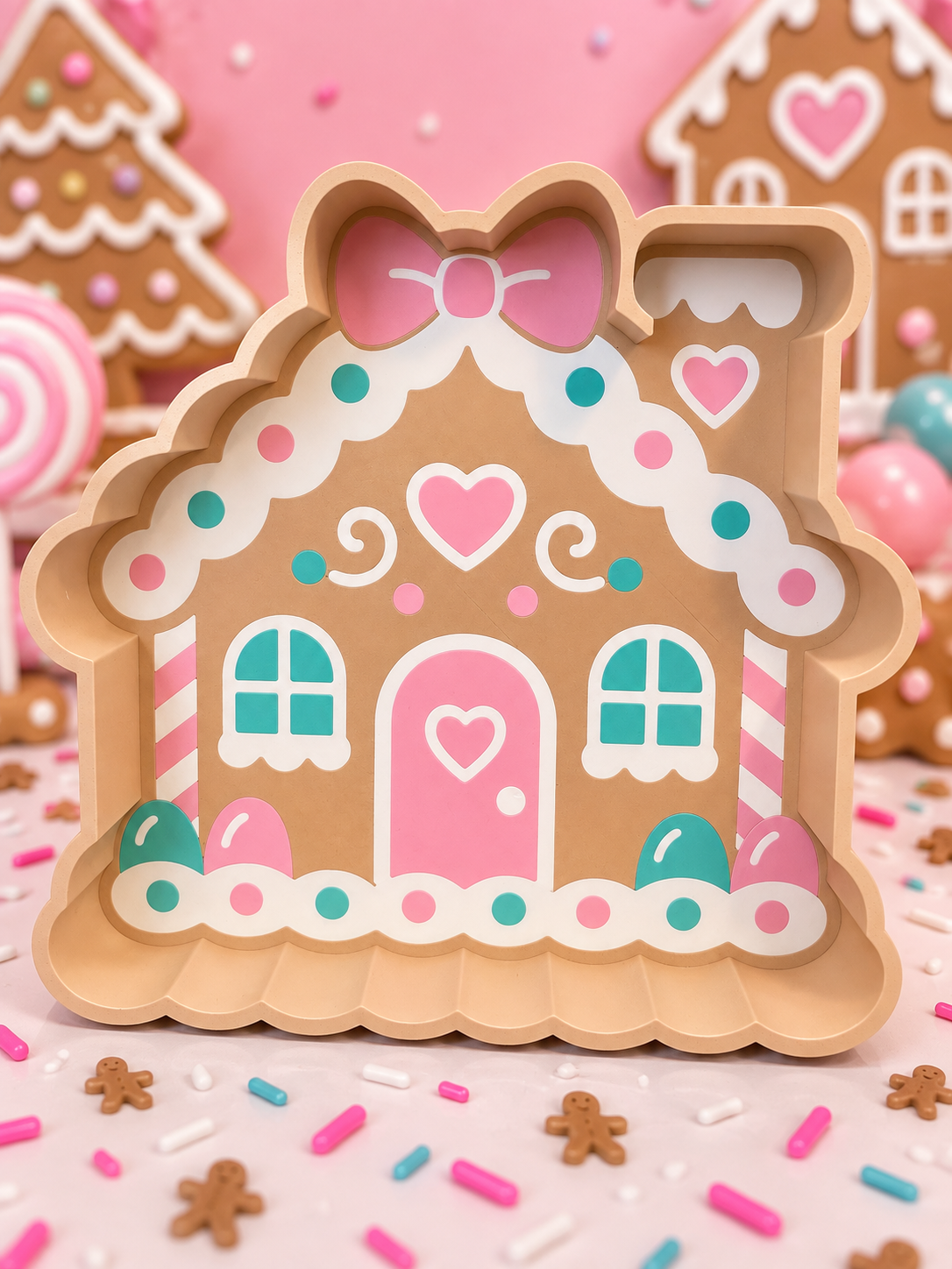 Gingerbread house bead tray - 3D printed