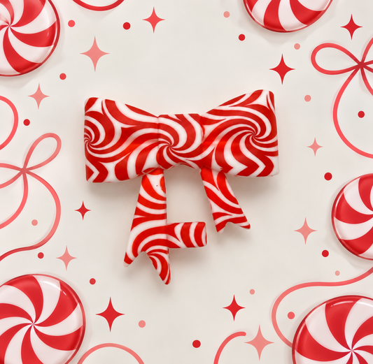 Candy cane swirl straw topper bow - exclusive collab
