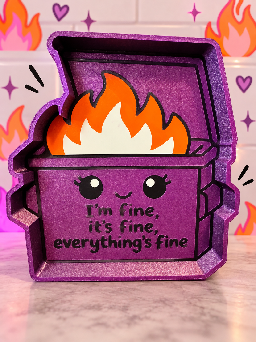 Dumpster fire bead tray - 3D printed