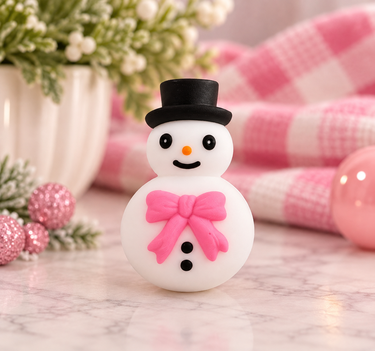 3D Snowman Silicone Focal