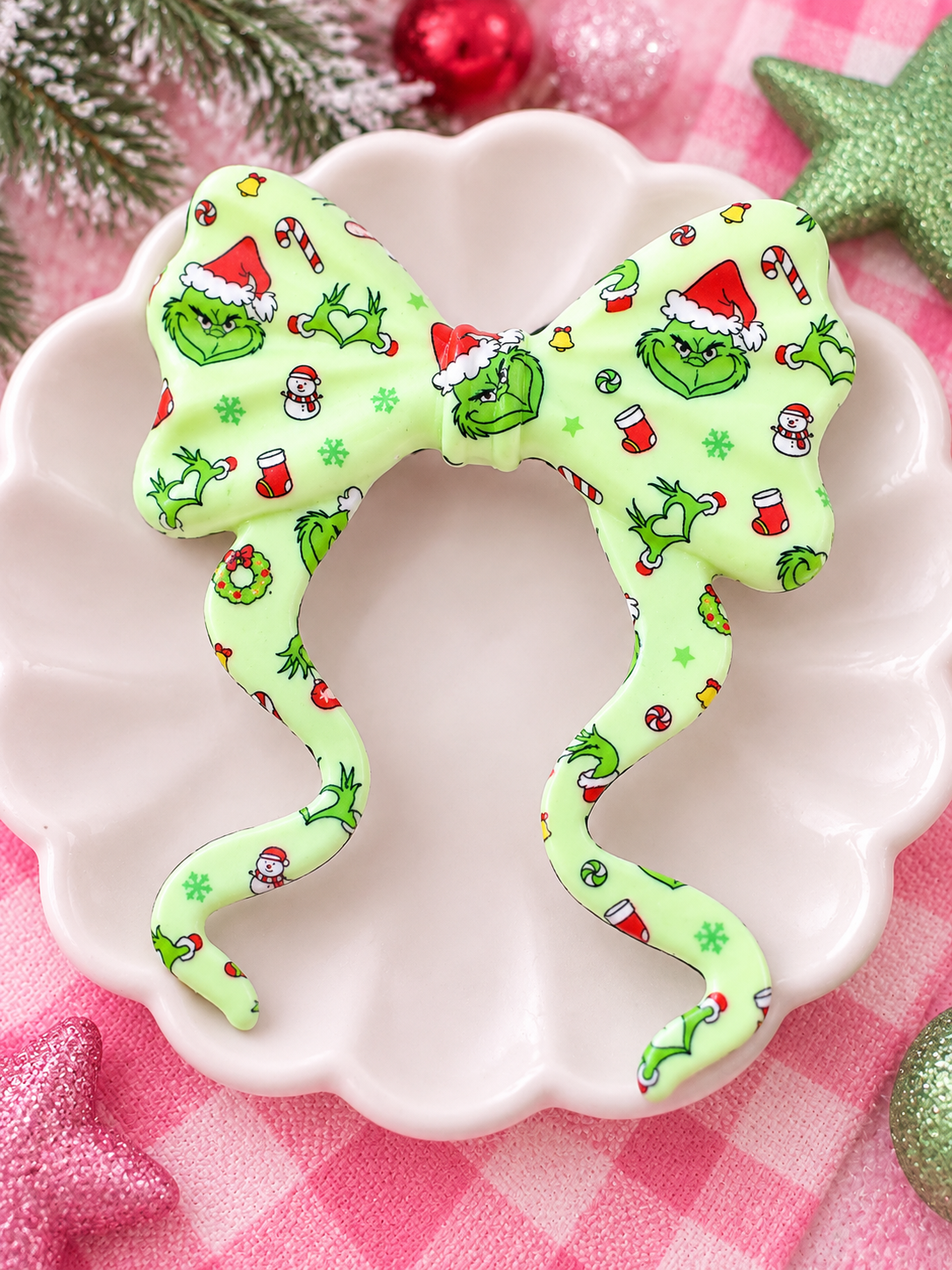 Grinch Printed Silicone Jumbo Bow