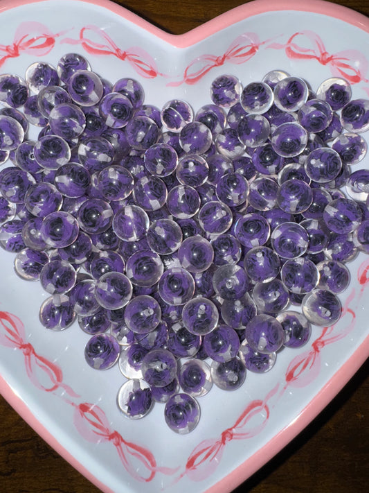 16MM Purple Rose Acrylic Beads