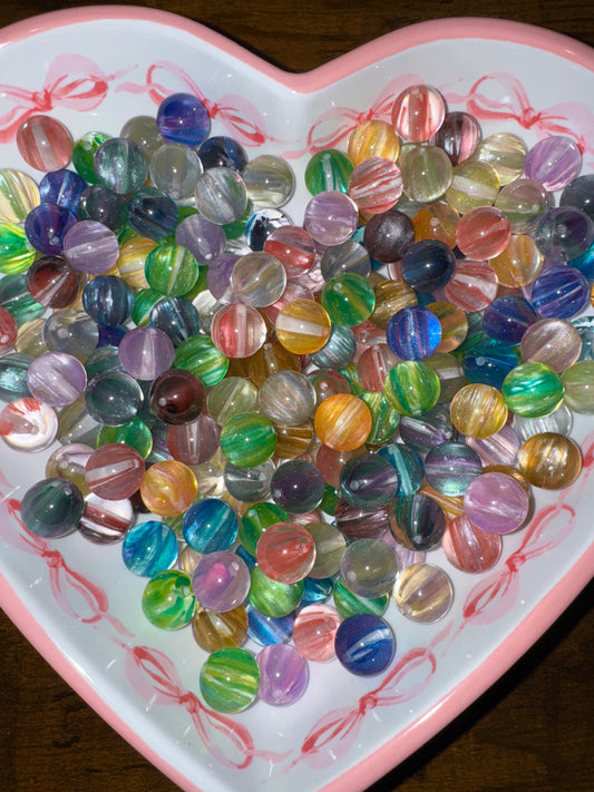 16MM Aurora Stripe Acrylic Beads - 10 Pack