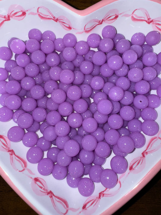 15MM Glossy Glitter Jelly Silicone Beads