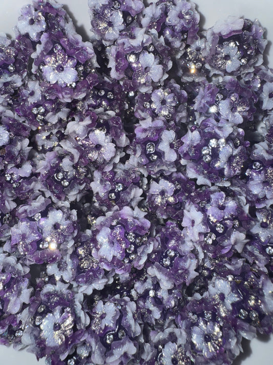 18MM Soft dark purple flower beads