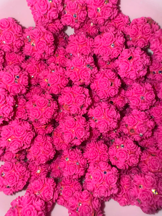 18MM Hot pink rose beads