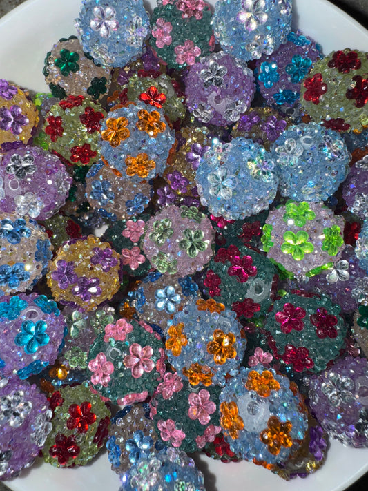 20MM Acrylic flower beads - 5 pack
