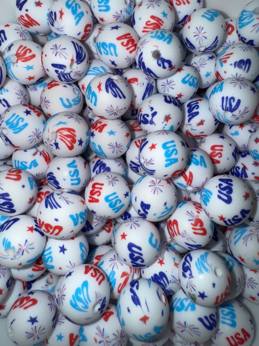 USA 15MM Silicone printed beads