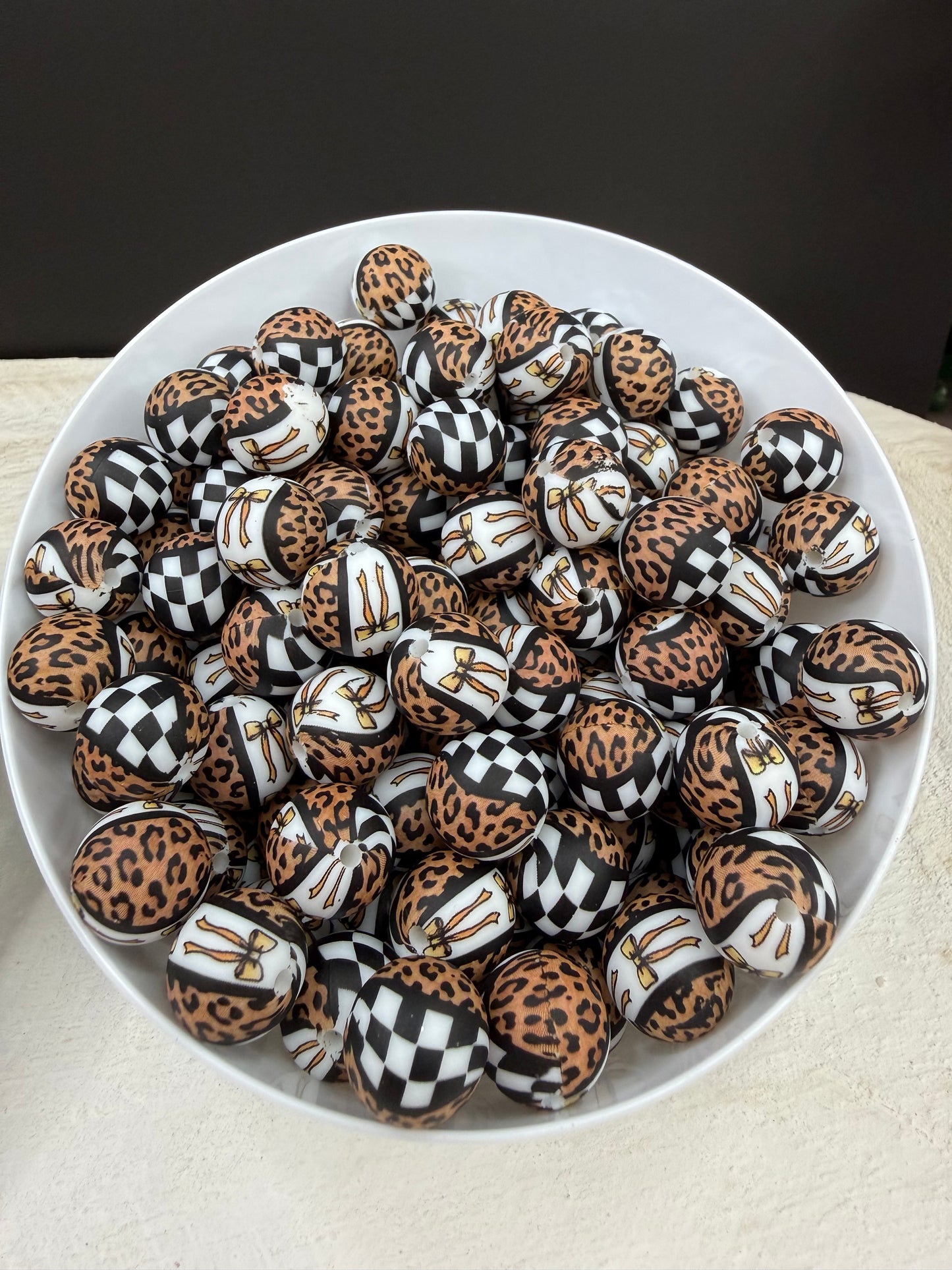 Pretty in leopard 15mm silicone beads - exclusive collab