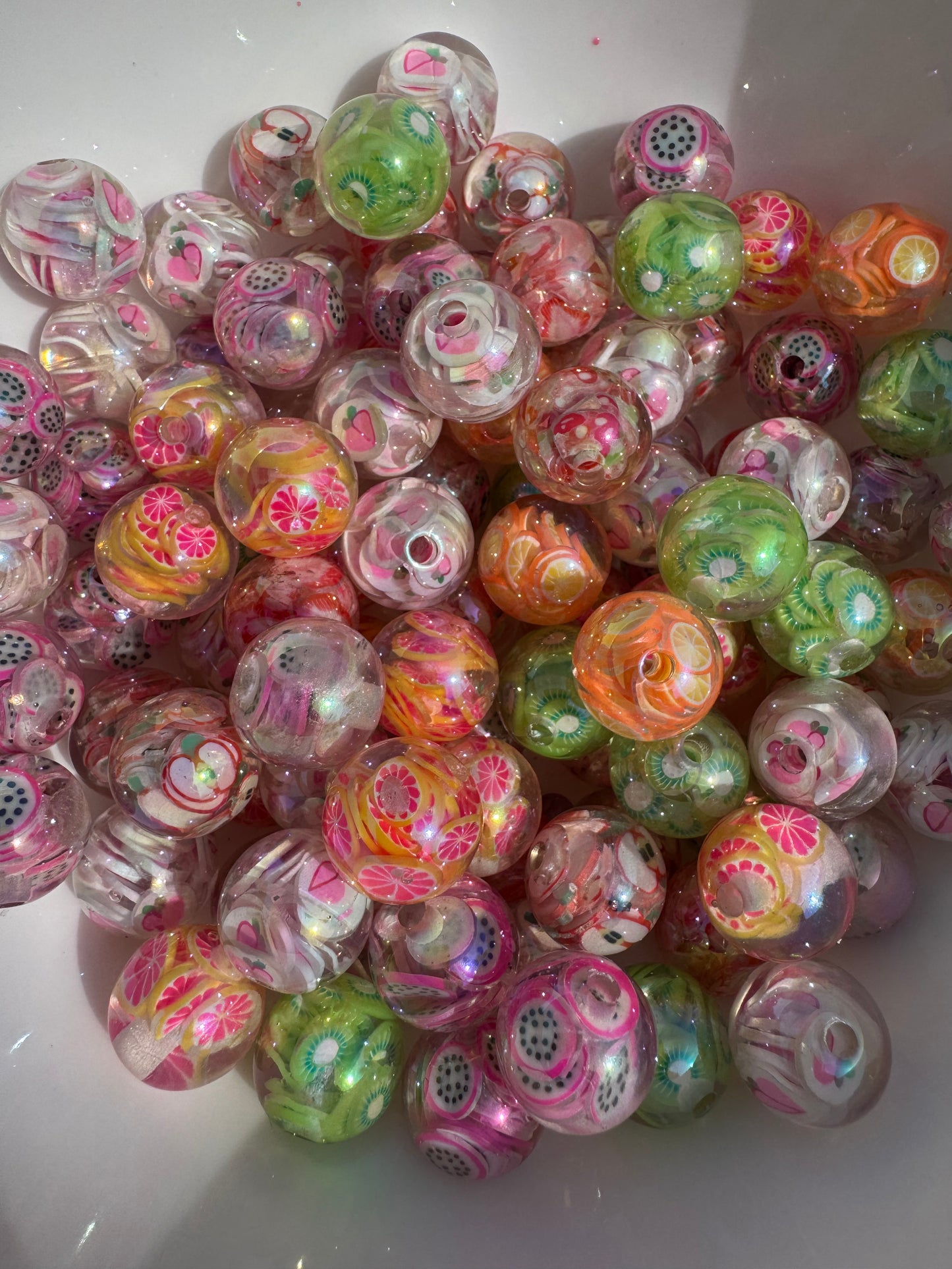 16mm acrylic fruits beads - 5 pack