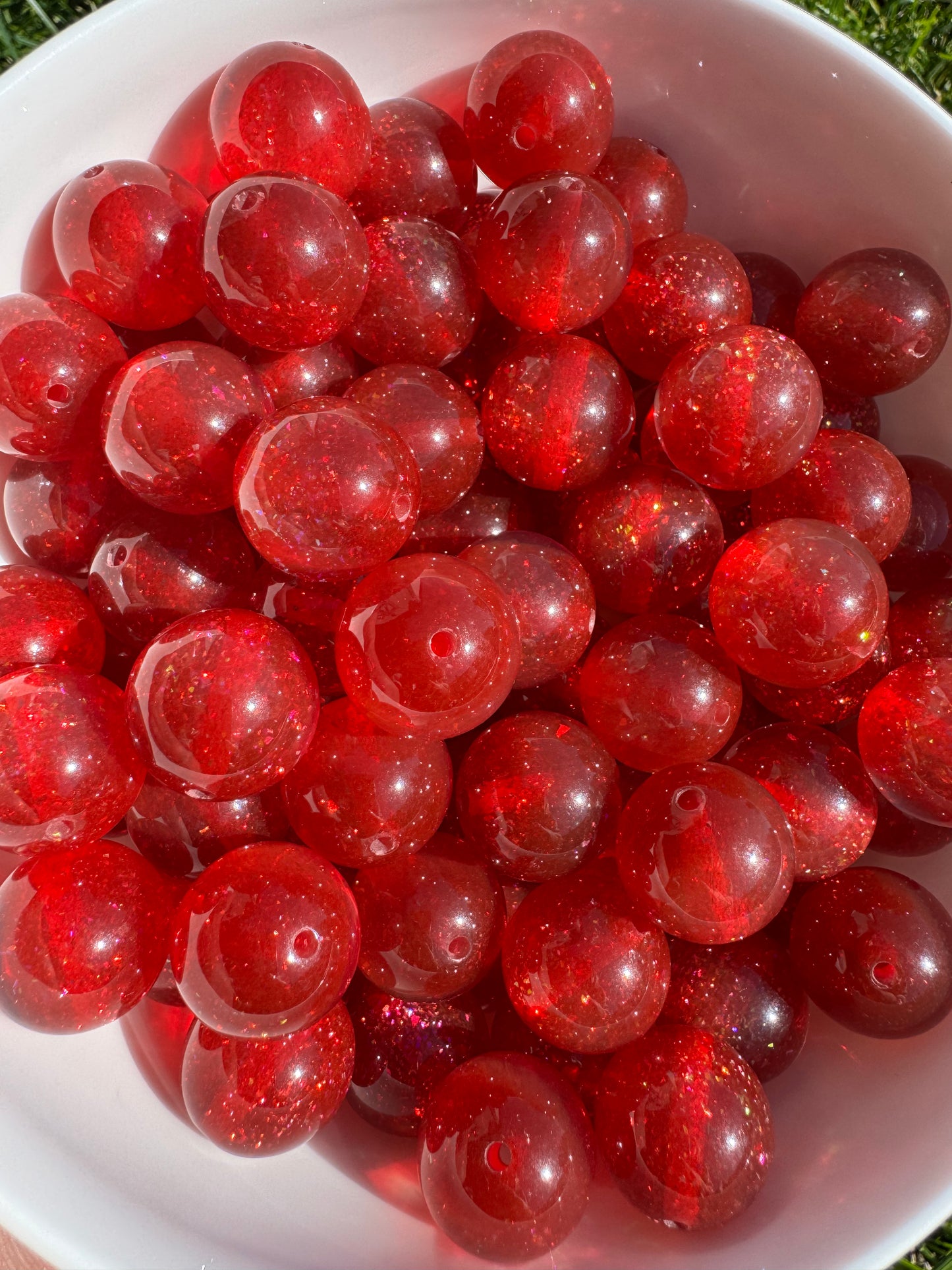 20mm acrylic glitter beads