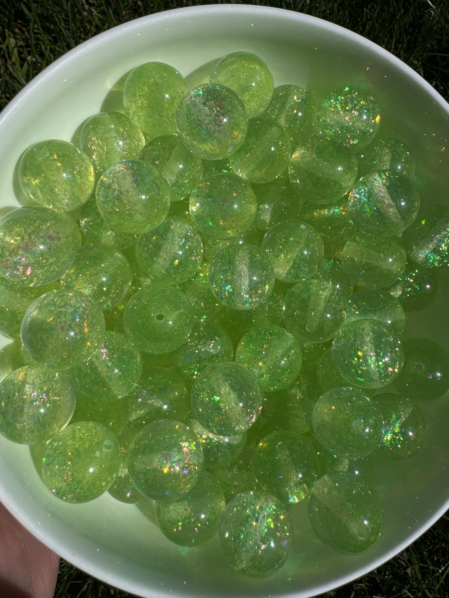 20mm acrylic glitter beads