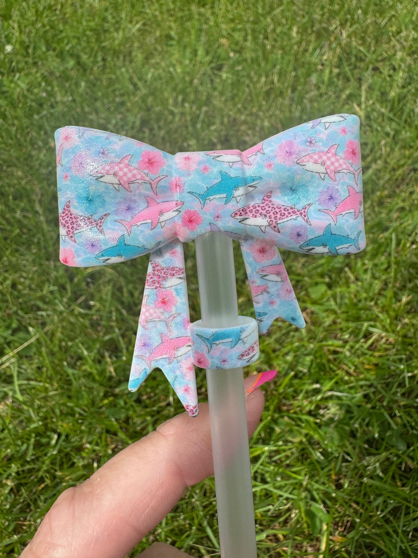 Opal shark bait straw topper bow - exclusive collab