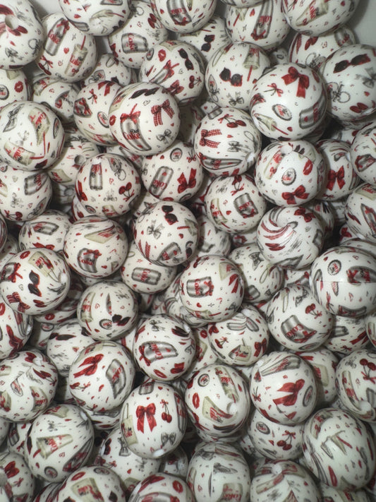 15mm Diet Coke printed silicone bead - exclusive collab