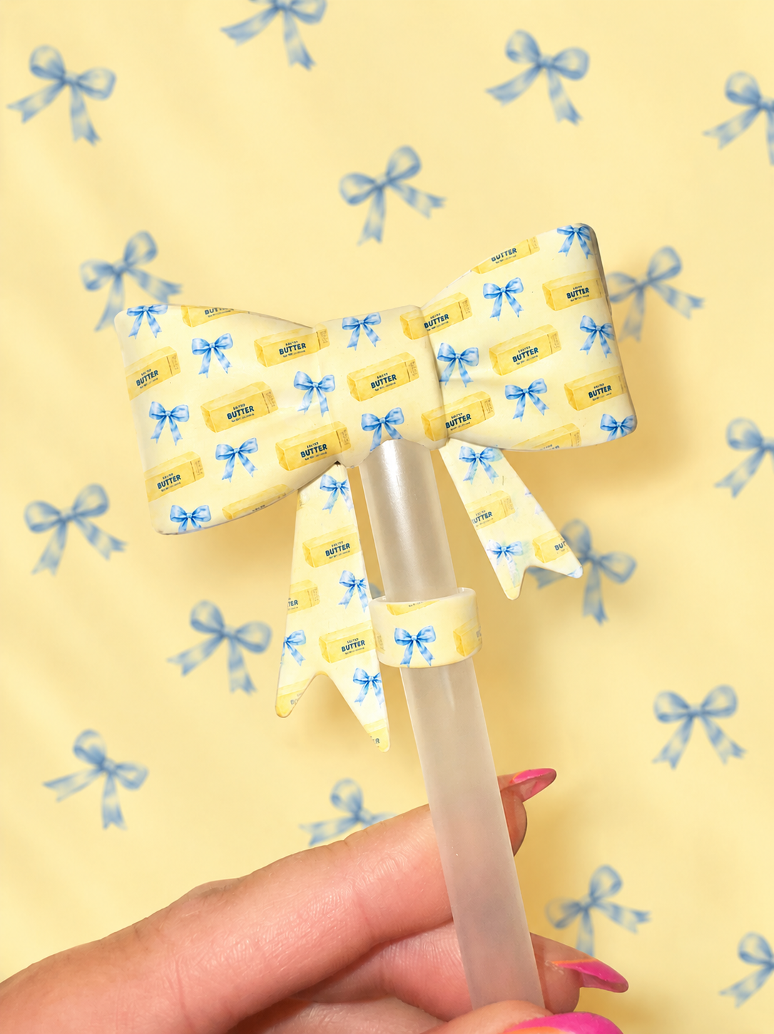 Butter 🧈 straw topper bow - exclusive collab