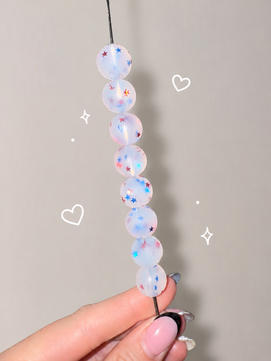 15MM Glitter USA star silicone bead - exclusive