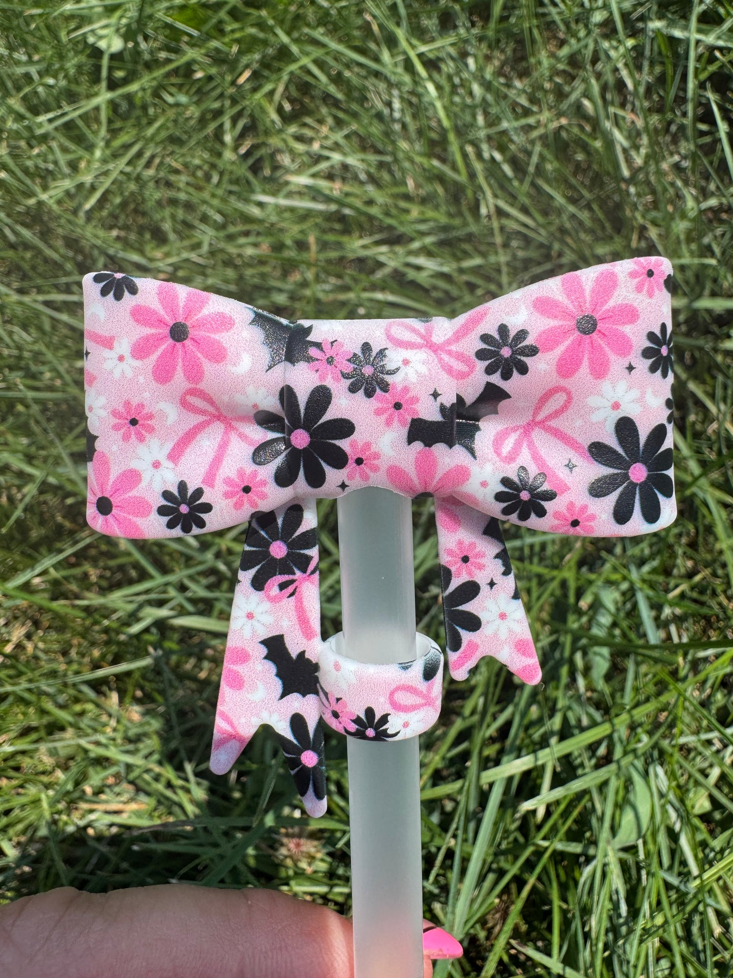 Spooky 👻 blooms straw topper bow