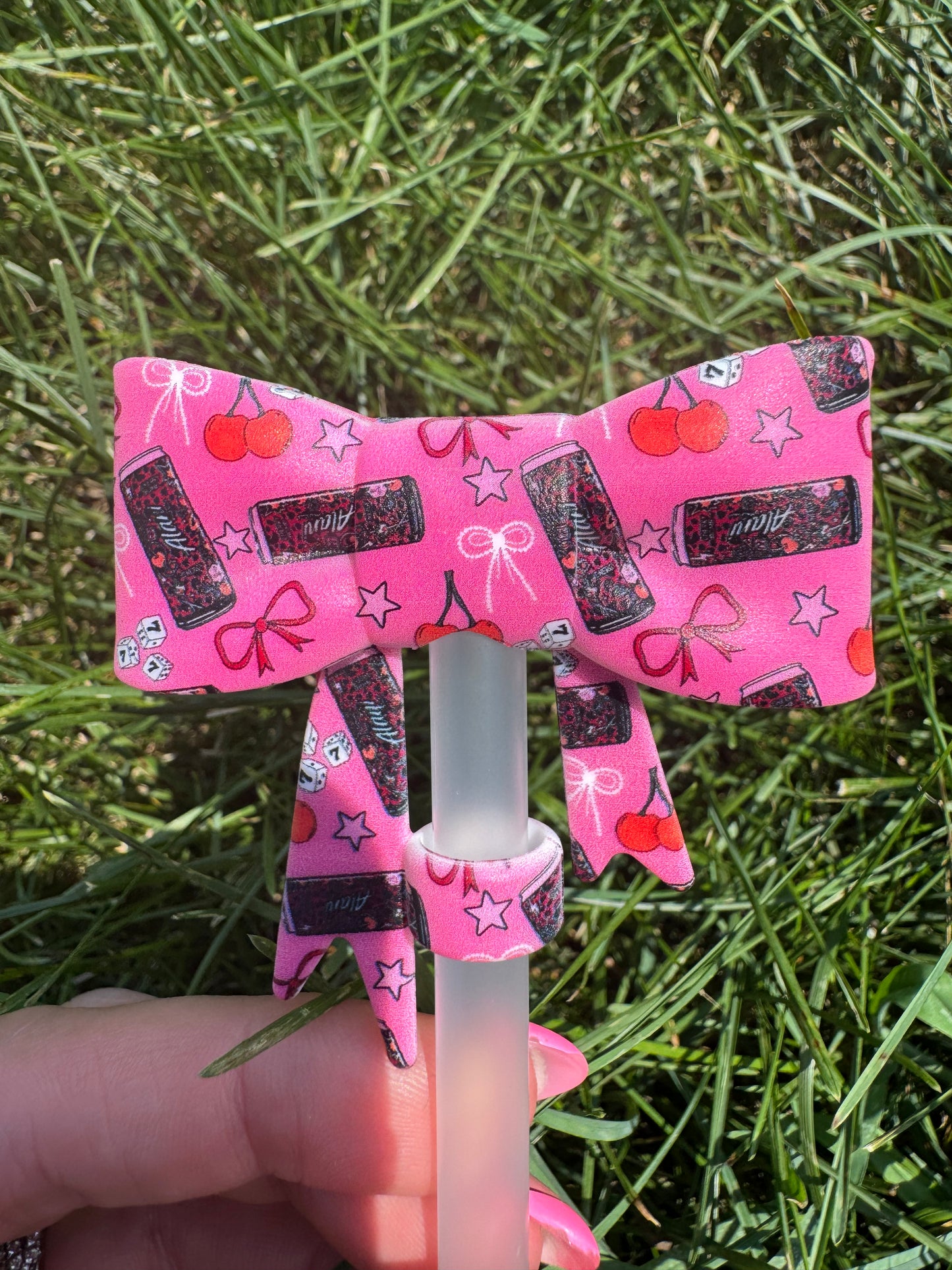 Cherry Alani straw topper bow