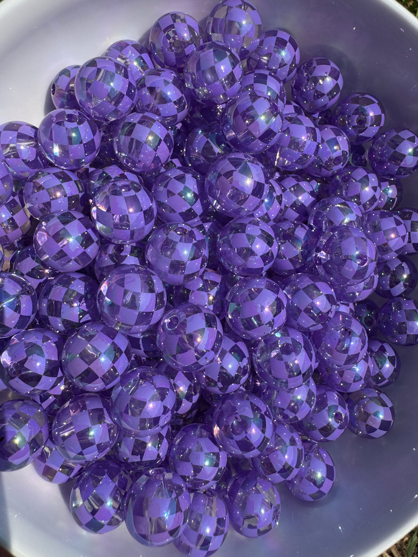 16MM Checkered acrylic beads
