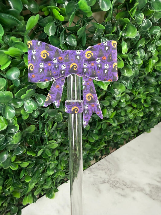 Jack skelly 💀 straw topper bow - exclusive