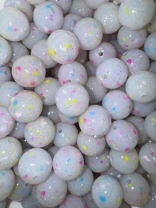 Shiny confetti silicone beads
