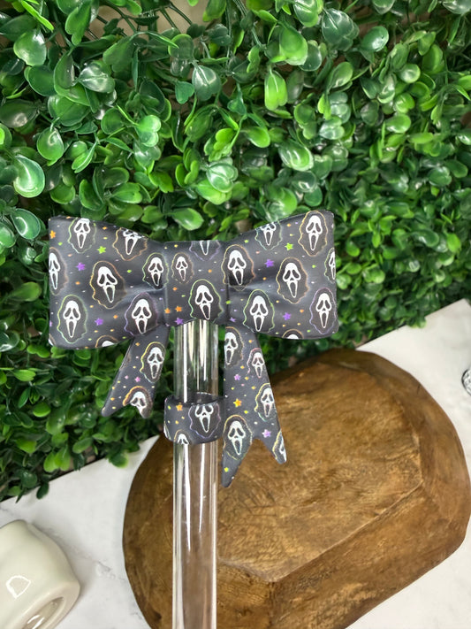 Ghost face straw topper bow - exclusive collab