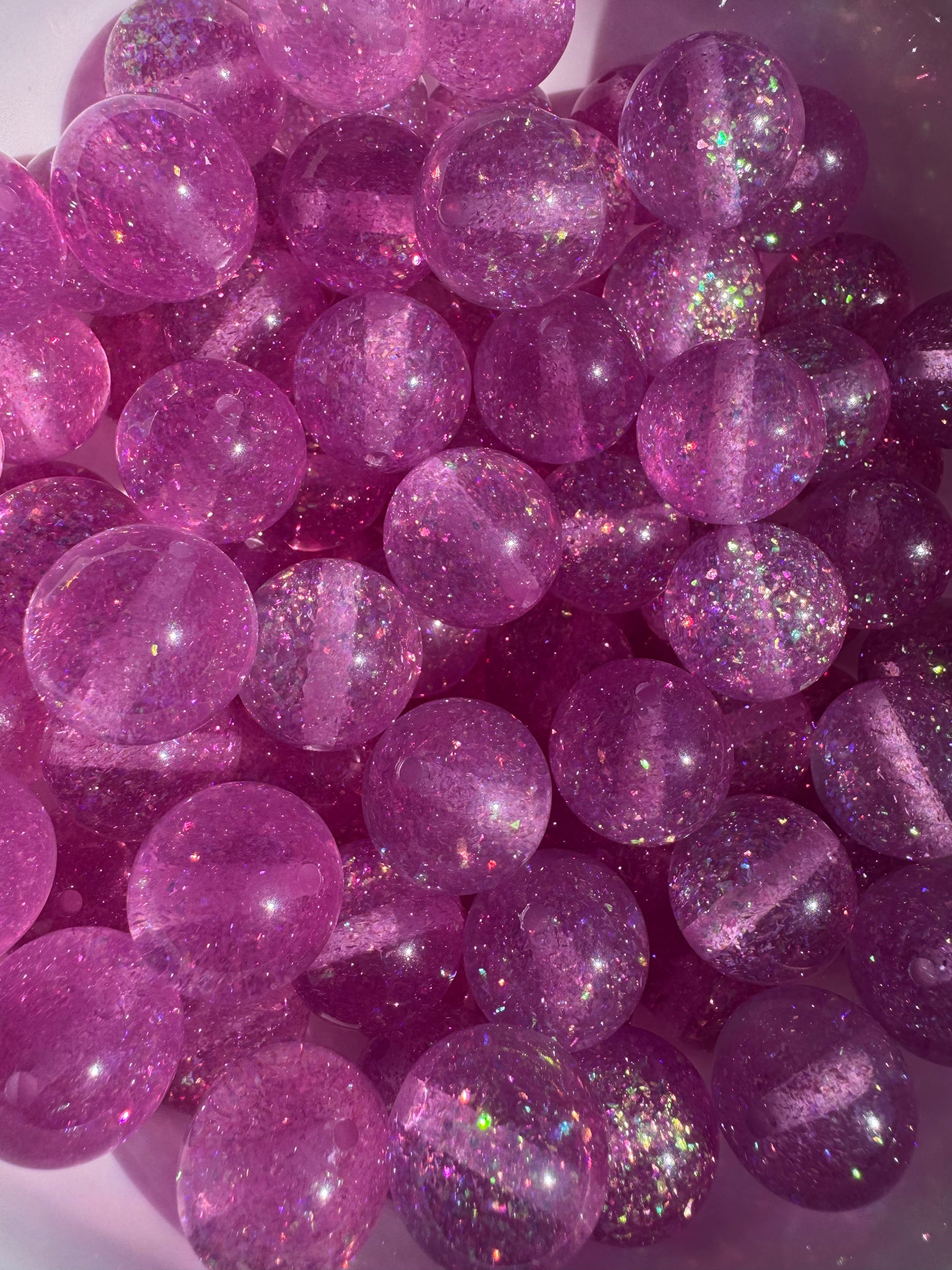 20mm acrylic glitter beads